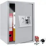 KESSER® Elektr. Tresor | 50x35x34,5 XXL | Türstärke 4mm | Elektronischer Safe | Doppelbolzenverriegelung | Wandtresor | Ink. Montagematerial | Dokumententresor Innenbeleuchtung Panzerschrank Silber