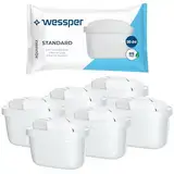 Wessper Wasserfilter Kartuschen für Kanne, Ersatz für Brita Maxtra + Filterkartuschen, Aktivkohlefilter Filter, Kompatibel Wasserfilter Brita Kanne , Dafi, und Aquaphor - 6 stück