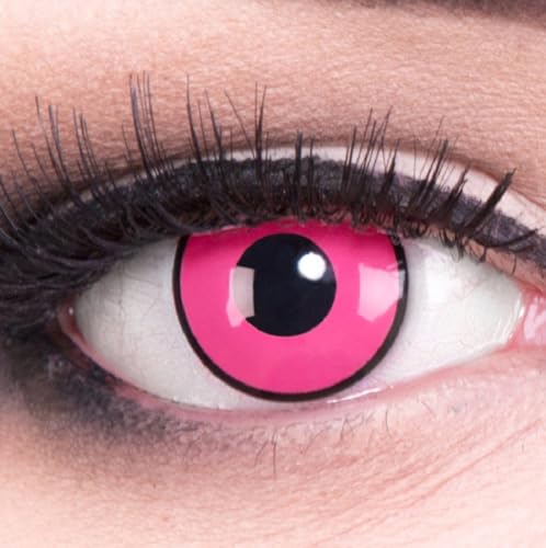 Funnylens 1 Paar farbige Cosplay Manga Crazy Fun Jahres Kontaktlinsen Rose Shock mit gratis Linsenbehälter. Perfekt zu Fasching, Karneval und Kostüm.