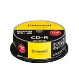 Intenso 1801124 CD-R Rohlinge 700MB 52x 25er Spindel Cakebox kratzfest bedruckbar