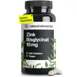 Zink 15mg – 365 Tabletten – gut verträgliches Zinkbisglycinat (Zink-Chelat) – vegan, hochdosiert, ohne unnötige Zusätze – in Deutschland produziert & laborgeprüft