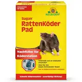 Neudorff - Sugan Ratten-Köder-Pad. Gebrauchsfertige Portionsköder mit Langzeitwirkung zur effektiven und sicheren Bekämpfung von Ratten. Nur in Köderstationen in und am Gebäude einsetzbar. 1x 400g