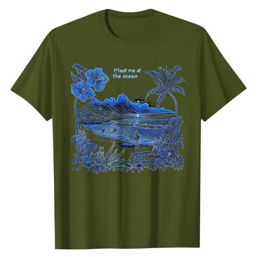 Damen Tattoo Style Aloha T-Shirt - KüNstlerisches Tribalmuster Mit Speziellem Waschverfahren FüR Vintage Optik Pulli Damen Multi S