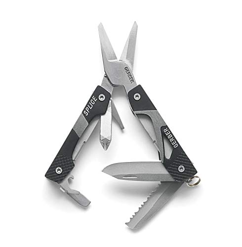 Gerber Multifunktionswerkzeug mit Schere, 8 Funktionen, Splice Pocket Tool, Aluminium/Edelstahl, Schwarz, 31-000013