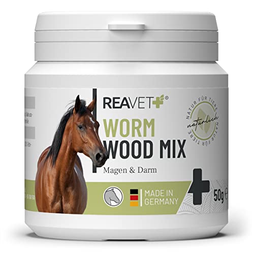 ReaVET Wurm-Kraut Pulver 50g, Sekundierend bei Wurmkur nach Wurmbefall für alle Pferde & Ponys, kein Anthelminthikum, natürliche Rezeptur mit Saponinen & Bitterstoffen