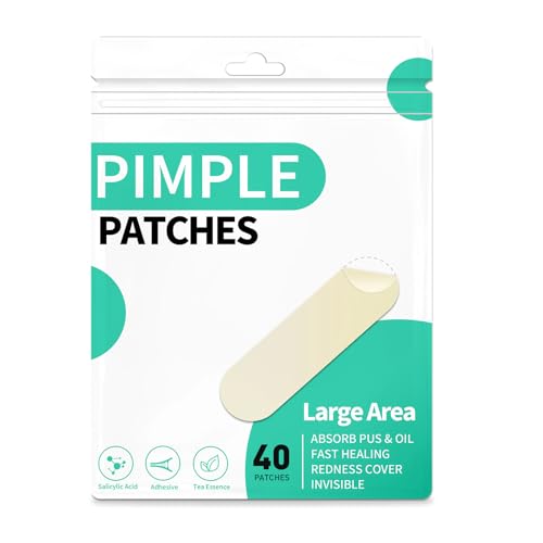 40 Stück Pickel Patches für Große Pimple Patches Hydrokolloid Akne Patch für Gesicht und Körper Akne Spot Behandlung mit Teebaum Akne pflaster Wasserdicht & Atmungsaktiv Absorptions