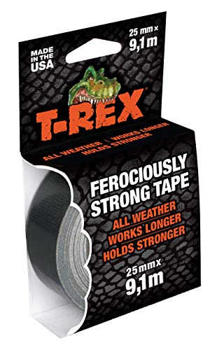 T-Rex Tape 821-25 Gewebeband – Extrem starkes Panzertape – Wasserdichtes Reparaturband für innen & außen – Klebeband zum Reparieren & Befestigen – 25mm x 9,10m