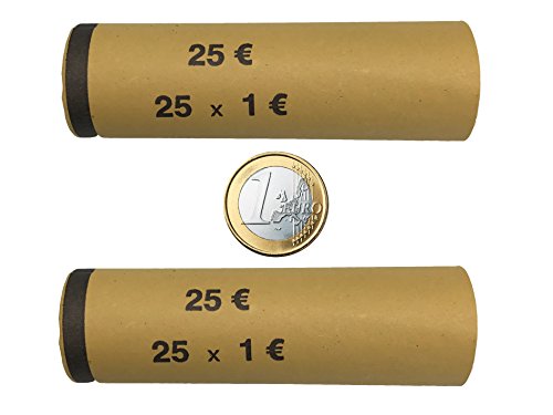 3708 MÜNZHÜLSEN - Münzrollenpapier vorgefertigt und gerollt für 1 Euro (128er Pack) A