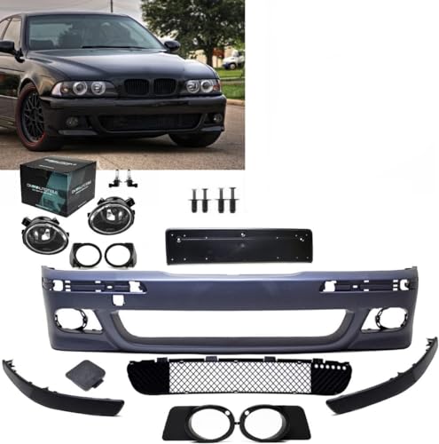 DM Autoteile 13001 SPORT Stoßstange ABS ohne PDC/SRA+ Nebel Set für M5 M+NIETEN kompatibel für BMW E39
