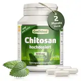 Chitosan, hochdosiert, 400mg - 120 Kapseln. Hoch konzentriertes Chitosan - unterstützt einen normalen Blutfett-Spiegel. OHNE künstliche Zusätze - laborgeprüft. Von Greenfood.