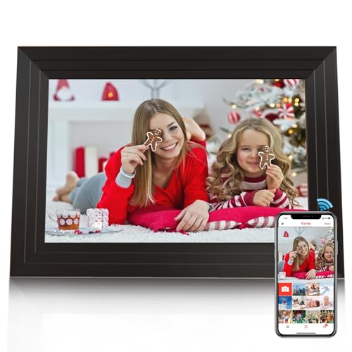 Aorpdd Digitaler Bilderrahmen WLAN 10.1 Zoll, HD IPS-Touchscreen Elektronischer Bilderrahmen mit 32 GB Speicher, Automatische Bilderdrehung,Teilen Sie Momente sofort über Frameo App von überall
