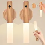 RIRIDAMAI 2 Stück led wandlampe akku usb aufladbar, akku wandleuchte innen mit bewegungsmelder ohne stromanschluss,kabellose magnetische Wandleuchte für Schlafzimmer Flur Treppenhaus