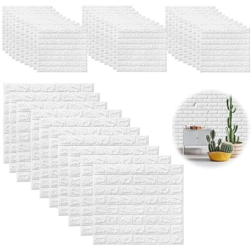 XNZMYN 40 Stück 3d Wandpaneele Steinoptik Selbstklebend, 35 × 38 cm Wandverkleidung aus Kunststoffplatten, Wasserdicht PVC Backstein Tapete für Innenbereich, Außenbereich, Geschäftsräume (40) (40)
