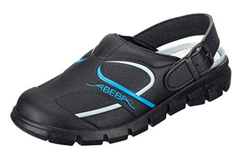 Abeba Damen Clog 7331 - Dynamic Mikrofaser, schwarz/blau zertifiziert, 44