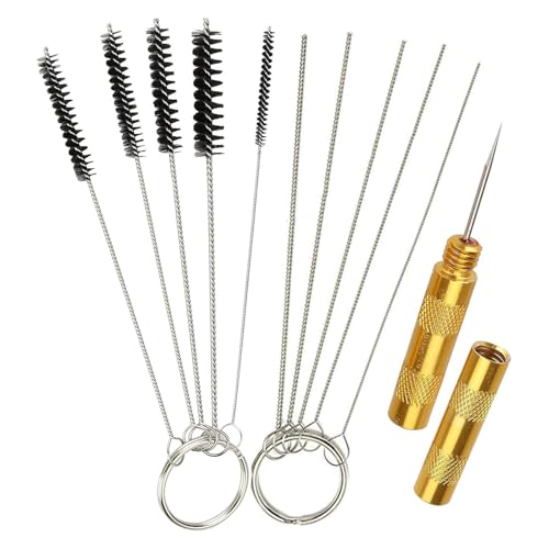 11 Stück Airbrush Reinigungsset,Airbrush Reinigungswerkzeug,Set zur Reinigung und Reparatur von Airbrush-Pistolen,5 Reinigungsbürsten+5 Reinigungsnadeln+Waschnadel,Airbrush Reinigungswerkzeug Kit