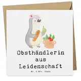 Mr. & Mrs. Panda Deluxe Karte Obsthändlerin Leidenschaft - Geschenk, Hochwertige Grußkarte, Klappkarte, Obstplantage, Obstverkäuferin, Obstbäuerin,