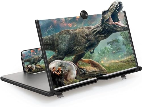 14-Zoll Screens Vergrößerungslinse,3D-Bildschirm Ausziehbarer HD-Bildschirm，bildschirmlupe,Telefon Bildschirmvergröserung Männer Geschenke,für Filme, Videos, Gaming. (14 Zoll, Schwarz)