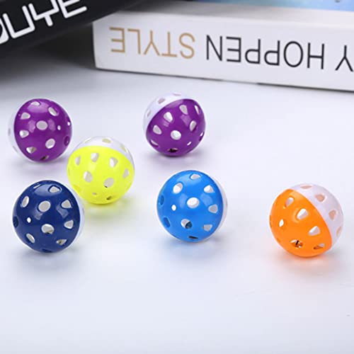 Yctze 4 cm Buntes Katzenspielzeug mit Hohler Glocke B – Ansprechendes Kauspielzeug für das Katzenheim und Zum Spielen