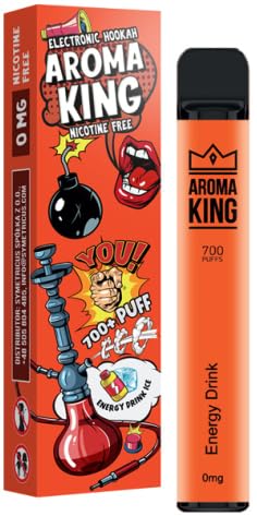 E Vape ohne Nikotin - Ar0ma King - 700 Puffs | verschiedene super Sorten - 0,0mg Vape-Heater/Zigarette (1 Stück, Energy Drink)