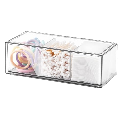 ilauke Kosmetik Organizer Set, Schubladen Organizer mit 3 Schubladen, Transparentes Design Stapelbar, Aufbewahrungsbox für Schminktisch, Badezimmer, Kommode – Ideal für Make-up, Lippenstifte, Schmuck