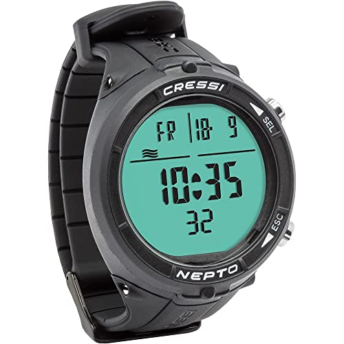 Cressi Unisex-Adult Nepto Watch Computer Freitauchen Computeruhr, Schwarz, Einheitsgröße