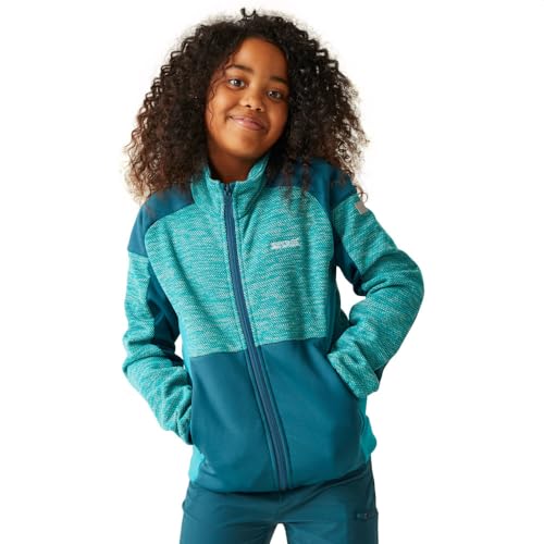 Regatta Mädchen Kids' Junior Highton Iii Full Zip Fleece, Tahoe Blue/Moroccan Blue, 9-10 Jahre