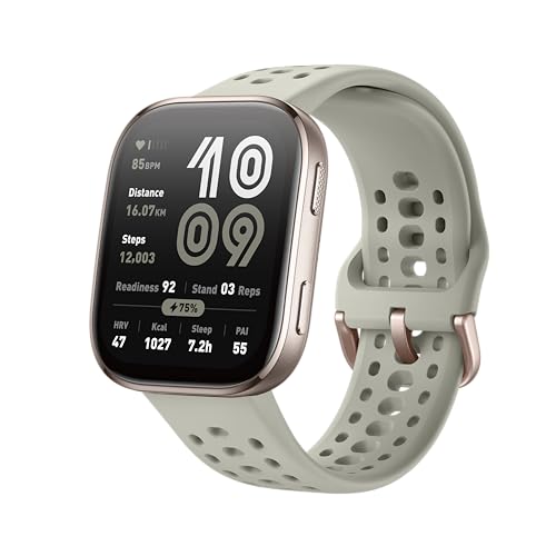 Amazfit Bip 6 Smart Watch 46mm, 14 Tage Akku, 1.97“ AMOLED, GPS & kostenloses Kartenmaterial, AI, Bluetooth Anruf Textfunktion, Gesundheits, Fitness Schlaf-Tracker, 140+ Trainingsmodi, 5 ATM, Schwarz