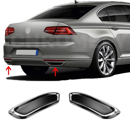 Auspuffblende für Passat B8 Limousine 2015-2020, Edelstahl, Chrom, 2 Stück