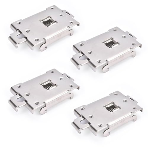 4 Stück Halbleiterrelais Halteklammer, Robust und Langlebig, Bietet Stabilen Halt, Mit Befestigungsschrauben, Geeignet für 35 mm DIN Schienenadapter, für die Relaismontage (Durchschnittsgröße)