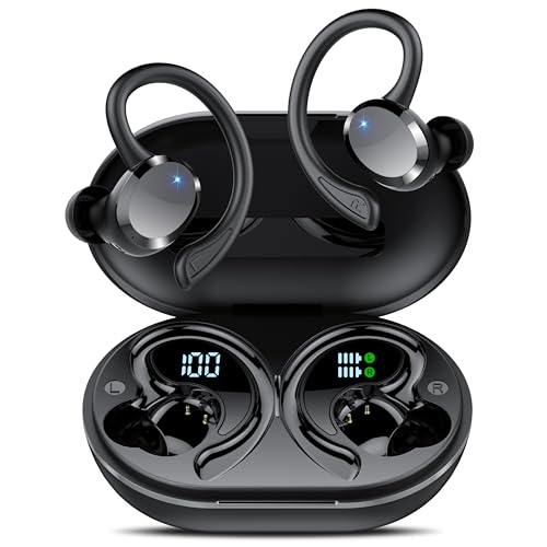Bluetooth Kopfhörer Sport, 2025 In Ear Kopfhörer Kabellos Bluetooth 5.4 Tiefer Bass mit 4 ENC Noise Cancelling Mic, 68Std Kabellose Kopfhörer Hi-Fi Stereo, Dual LED-Anzeige für Arbeit und Studium