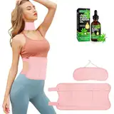 Rizinusöl Pack, Rizinusöl Pack Wrap für Taille und Schilddrüsenhals, Rizinusöl Bio, Wiederverwendbares Bio Rizinusöl Pack Kit, Baumwollflanell & Weiche Krawatten (Bio-Rizinusöl enthalten)