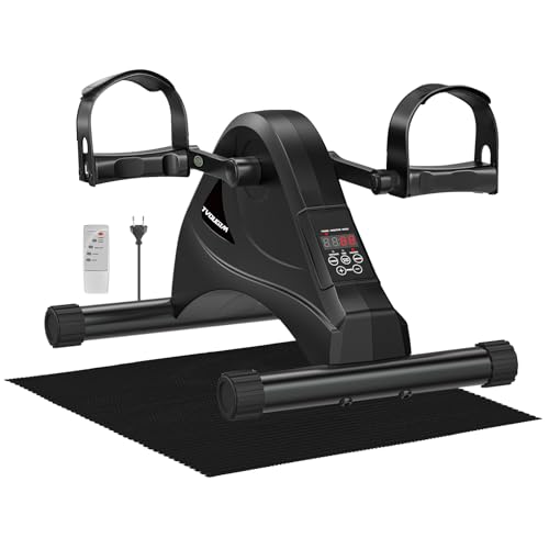 Pedaltrainer, Beintrainer für Zuhause, Leisem Motor, 6 Geschwindigkeitsstufen, Heimtrainer Senioren Rehabilitation Zuhause Fitnessgeräte (Schwarz)