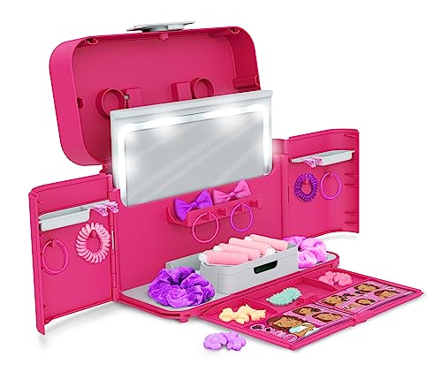Casdon Ultimate Styling Case. Faltbarer Haar-Styling- und Zubehör-Koffer mit beleuchtetem Spiegel, Style-Buch und Haar-Accessoires. Spielset für Kinder ab 3 Jahren