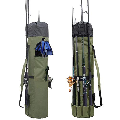 Powcan Rutentasche, Angeltasche Rod Case Angelkoffer wasserdichte Fischerei Werkzeug Aufbewahrungstasche, Längen:123cm,Verchiedene Taschen für Outdoor Angel (123cm)