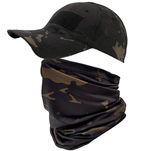 ehsbuy Camo Hüte für Männer mit Kühlung Halsgamasche Baseballmützen Gesichtsschal Maske Armee Taktische Militärmütze Halsrohr Snoods zum Laufen Jagd Camping Radfahren Angeln Outdoor Sports