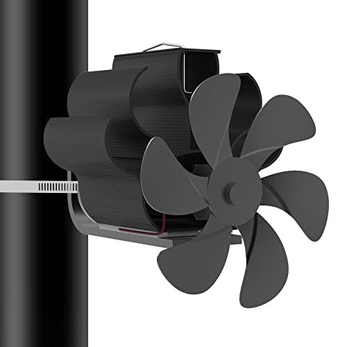 YSKMLOLP Kaminventilator Ofenrohr, Ofen Ventilator Kaminrohr, Ofenventilator Ohne Strom, Leiser Kamin Ventilator Kaminlüfter für Kaminofen/Kamin/Ofen/Holz/Ofenrohr