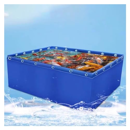 LSyySy Aquarium Pool Teich PVC Leinwand Teiche mit Ablassventil, temporärer Haltetank für Salzwasser, Fische, Plane, Wasserspeicher, Pool für Koi, Fischschildkröten, Schwimmen, Fischteich, Plane