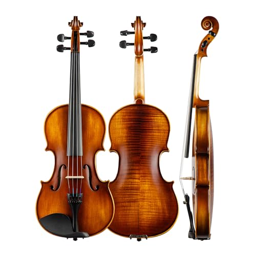 Christina V02 4/4 Violine in voller Größe für Erwachsene und Anfänger, Violinen-Set mit Koffer, Violinbogen und Stimmgerät, Anleitung, Kolophonium, Schulterstütze, extra Saiten und Reinigungstuch