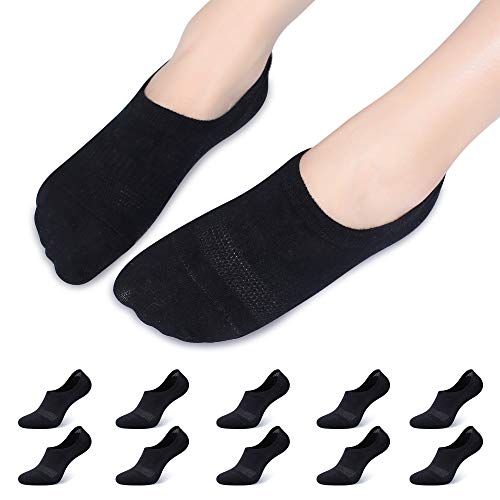 Falechay Sneaker Socken Damen 35-38 Füsslinge Herren Ballerina Söckchen Unisex Schwarz 35-38