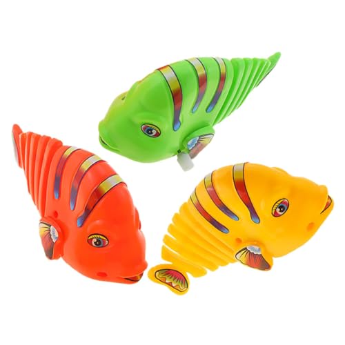 Garneck 3 Stück Schaukelfisch Uhrwerk Schaukelfisch Schwimmen Aufzieh Badespielzeug Biegsames Für Babys Aufzieh Fisch Lustiges Aufzieh Uhrwerk Zufällige Farbe