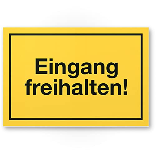 Komma Security Eingang freihalten Schild 30 x 20 cm Hinweisschild Tür von Eingängen Ausgängen Warnhinweis Parken verboten abstellen verboten Ausgang freihalten