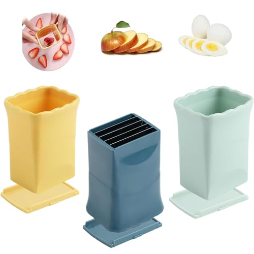 3 Stück Tassenschneider, Tasse Obstschneider – Tasse Slicer Handheld – Bananenschneider Obst Cutter, Multifunktions-Küchenschneider für Bananen Erdbeeren Eier