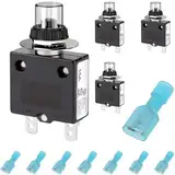 DAOKAI Thermischer Schutzschalter 15A 125-250V AC 50V DC Leistungsschalter Druckknopf Überstrom Überlastschutz mit manueller Rückstellung - 4 Stk