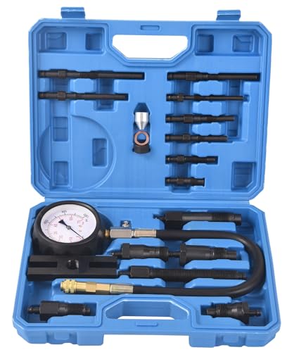 DHA Diesel Motor Kompression Prüfer Kompressionsdruckprüfer Schreiber Messgerät, Dieselmotoren Druckmanometer Kompressionsprüfer Set 1000PSI