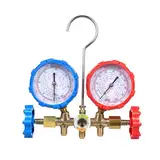 Shkalacar Wechselstrom Verteiler Messgerät Set, Klimaanlagen Wechselstrom Messgeräte mit Schlauchadapter, 3 Wege Kf Wechselstrom Messgerät Set für R134a, R32, R22, R410A