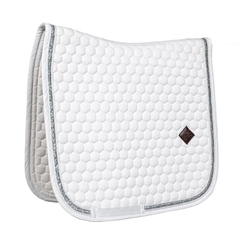 Kentucky - Schabracke Glitzer Band Dressur Weiss/Silber