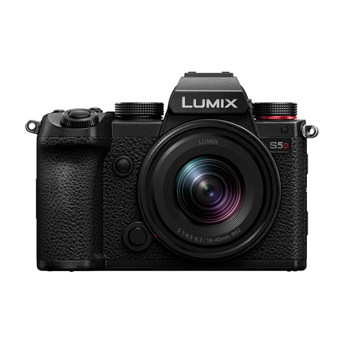 Panasonic DC-S5DNE-K Lumix S5D Vollformatkamera, L-Mount, 24,2 MP, 4K 60P Aufnahme, Live-View-Sucher, 180° -Flexibler-Monitor, WLAN, Bluetooth, mit S-R1840E 18-40 mm Objektiv, Schwarz