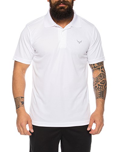 Raff&Taff Herren Sport Poloshirt leicht Pflegeleicht schnell trockend -RT-P-2000-Weiß -5XL