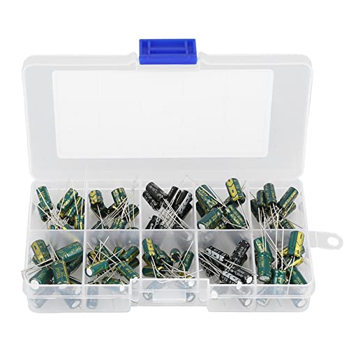Sortiment an Elektrolytkondensatoren, 100 Stück 10 Werte 10V-63V 10uf-470uf Hochwertiger Audiokondensator für die Herstellung von Audioschaltungen