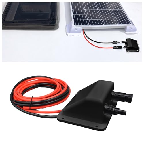 Dachdurchführung Solar Doppel Kabeldurchführung Gehäuse mit 3m 6MM² Kupferkabel und Solarpanel Steckverbinder, Kabeldurchführung Anschlussdose für Wohnmobile, Boote, RV und Solarplatten